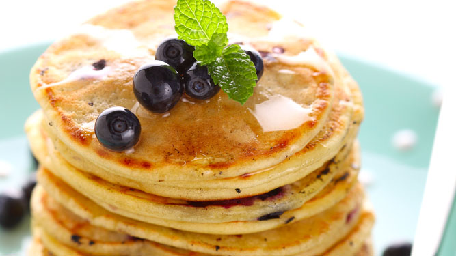 Pancakes met blueberries